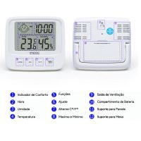Termohigrômetro digital de parede ou mesa IP-TH01 - Imagem 8