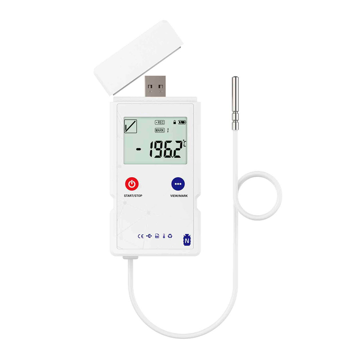 06e6a0b46f9d13a10970dcf7e171a5ab.jpg Data Logger de Ultrabaixa Temperatura com Sonda Externa -200 °C a +80 °C Impac IPT-200LOGGER - Imagem 1
