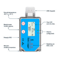 Data Logger para Ultrabaixa Temperatura -90 °C a +70 °C USB Impac IPT-90LOGGER - Imagem 5