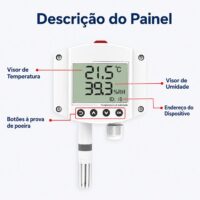 Transmissor Industrial de Temperatura e Umidade com LCD 4-20 mA / 0-10 V Impac IP-WS01-LCD - Imagem 3