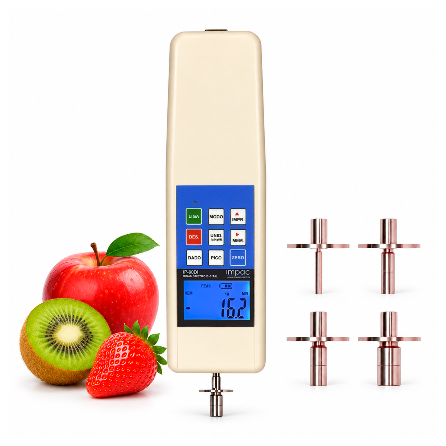 bf7958eaf88304d6b1fd0d2fbbef80db.jpg Penetrômetro Digital de Frutas 20 kg IP-90DIPEN IMPAC - Imagem 1